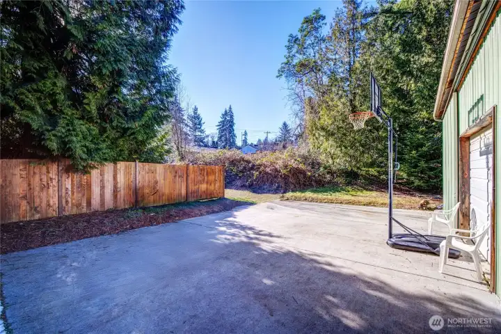 Space for hoops and pickle ball.