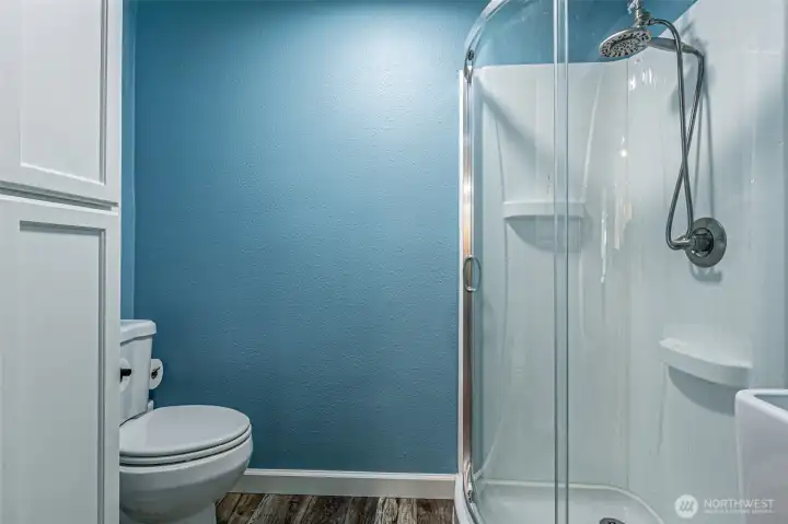 3/4 bathroom on the main floor.