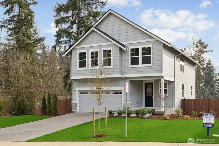 Welcome to D. R. Horton Wolf Point.  The CEDAR B elevation one of two basement plans. .Photos are for representational purposes only. Colors and finishes may differ.