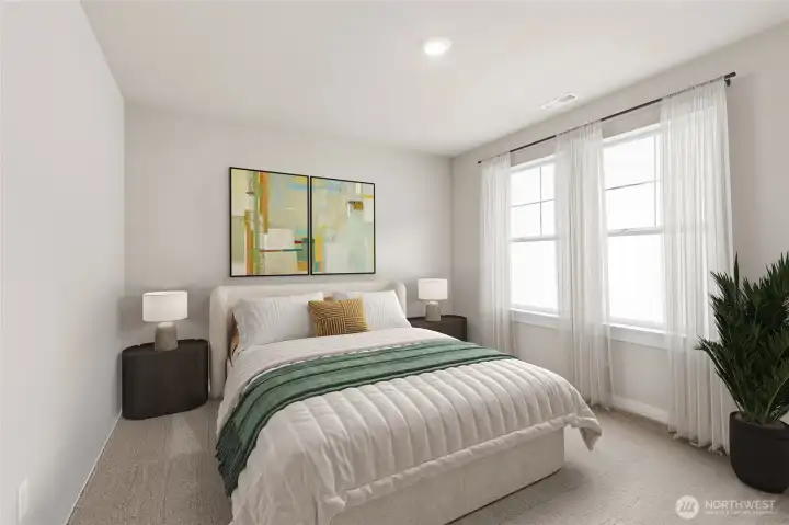 Daylight basement bedroom.