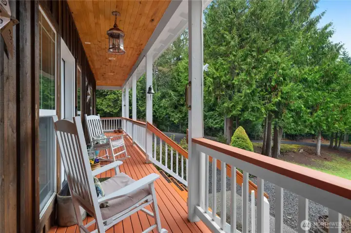 Covered front deck - sit and enjoy the view.