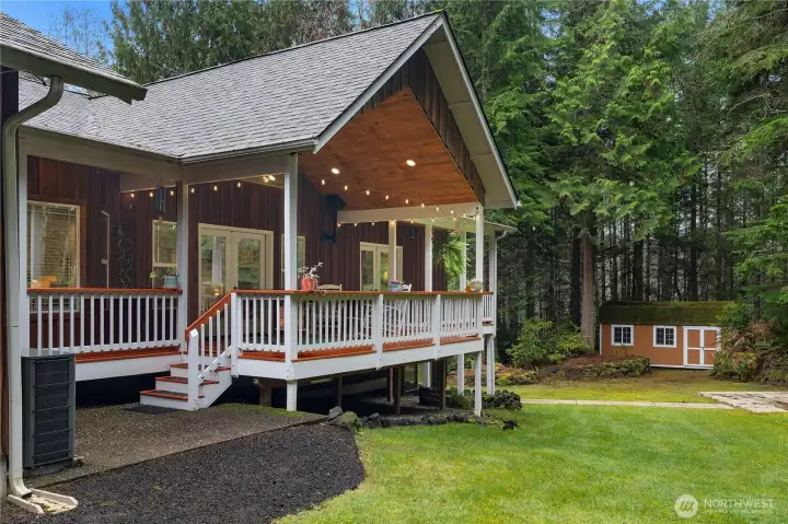 Back of the house.  Heat pump works great for year round comfort.