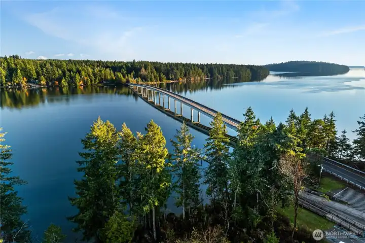 Bridge access - public boat launch at the bridge. Pickering Passage.