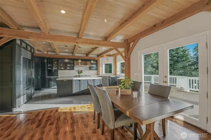 Off of the Great Room is the breakfast nook and French Doors to the outside deck.