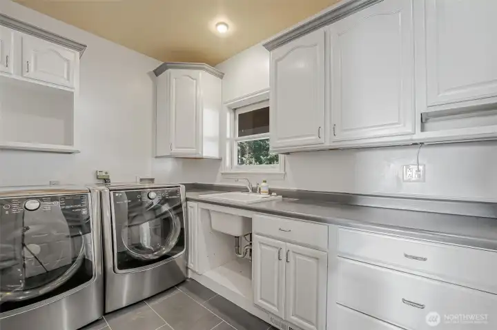 Even the laundry room is luxurious.