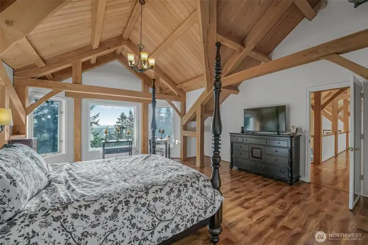 Wake up to the incredible views in the primary bedroom.