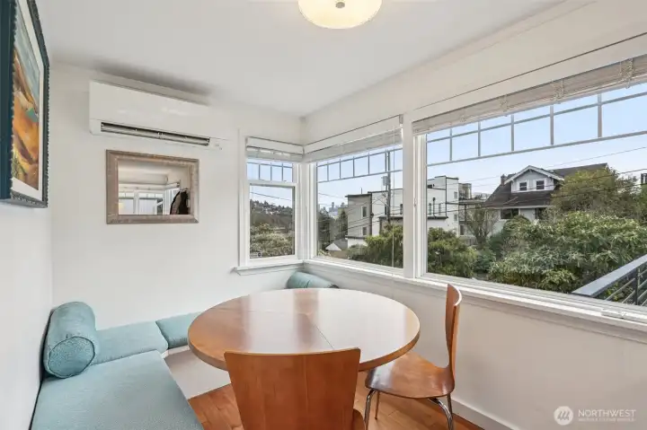 Dining space with built-in bench and more views!