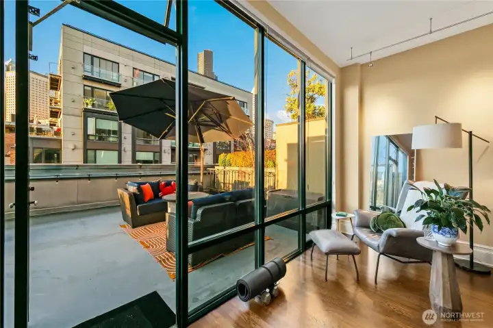 Penthouse View Lounge opening directly to the terrace, extending living space into open air