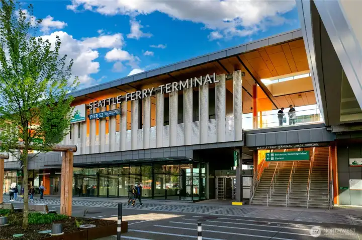 Colman Dock, ~4 blocks from 75 S Main, with ferries to Bainbridge Island and Bremerton