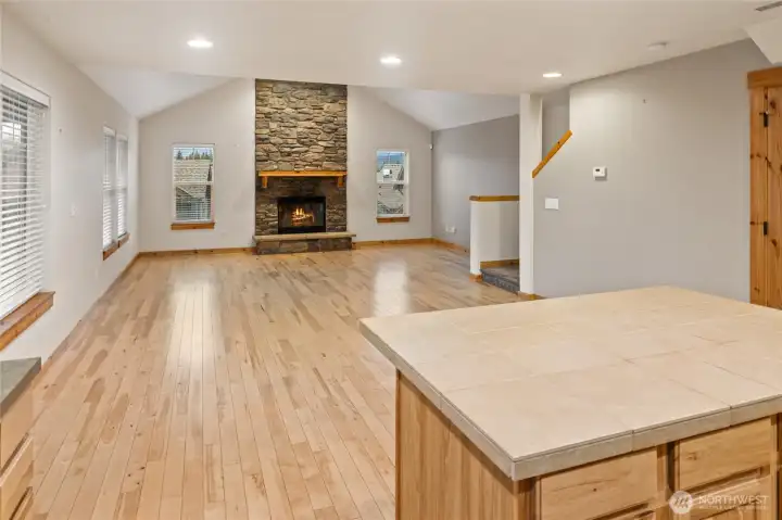 Enjoy meals with a view in this light-filled dining area.