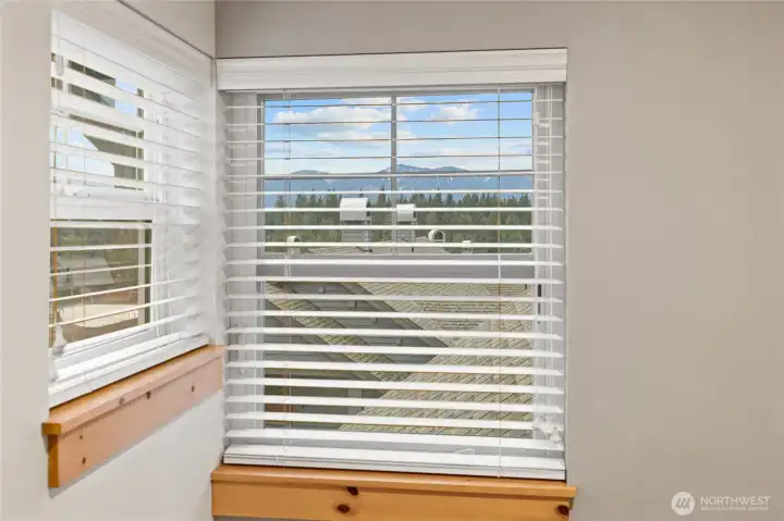 Enjoy scenic mountain vistas right from the loft.