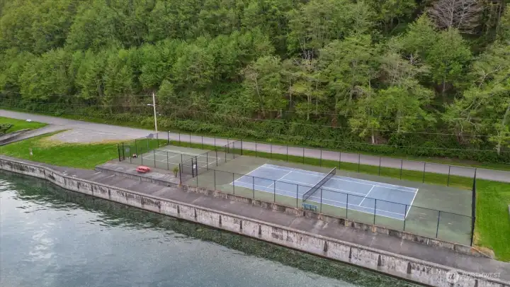 Tennis and basketball court