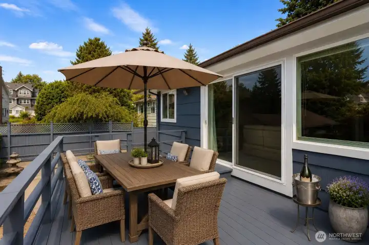 Patio furniture virtually staged.