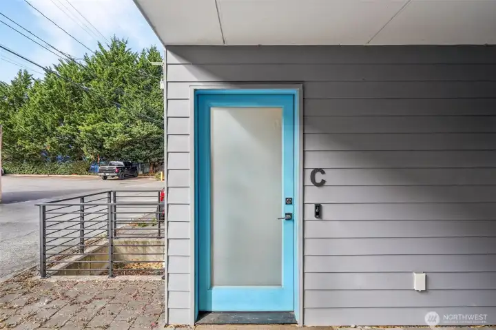 Front Door @ Parking Spot.