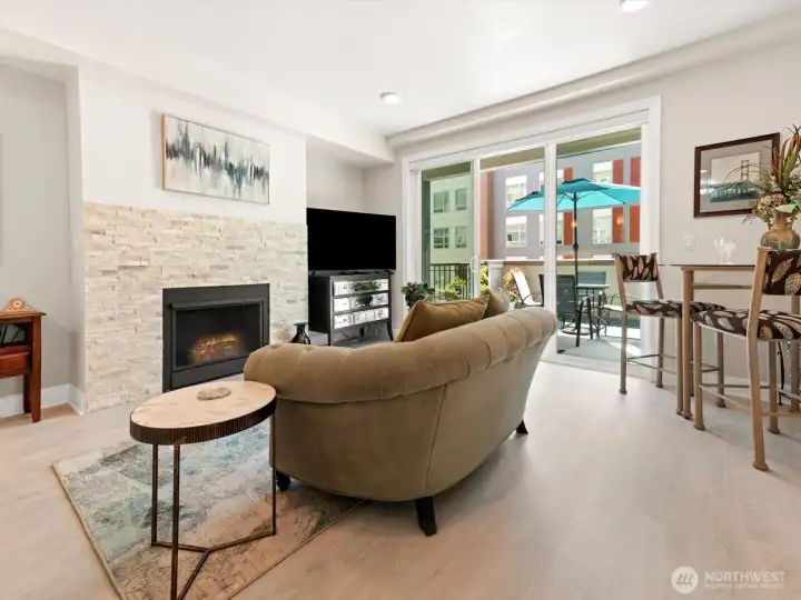 The corner is a great spot for a bistro table. The corner is a great spot for a bistro table.