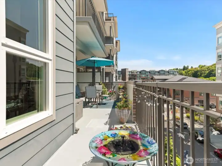The over-sized deck allows for all kinds of possibilities...the gas hookup for aa BBQ or heater makes the deck useful year-around The over-sized deck allows for all kinds of possibilities...the gas hookup for aa BBQ or heater makes the deck useful year-around