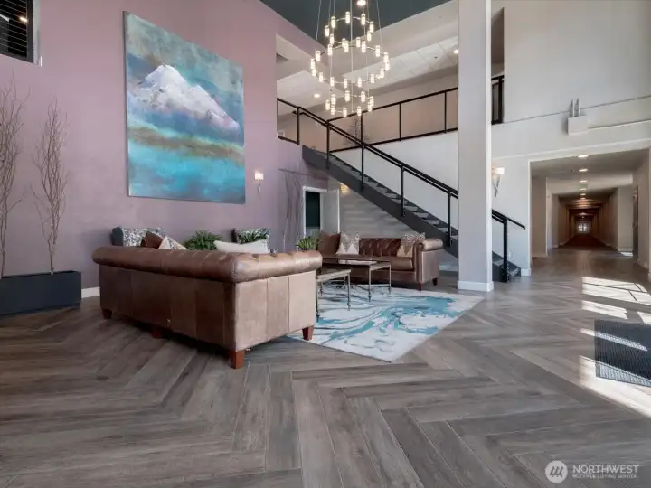 There are stairs and an elevator up to the Community Room There are stairs and an elevator up to the Community Room