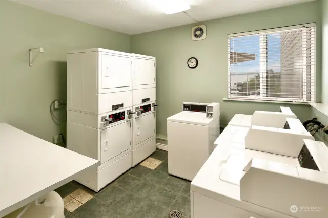 This unit has it's own washer and dryer, but it has a laundry facility   on 1st Floor.