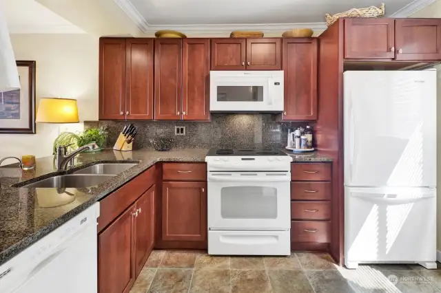 New vinyl floors, new microwave and refrigerator.