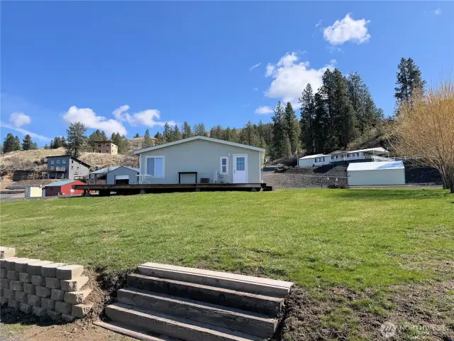 View from garage of west/south yard