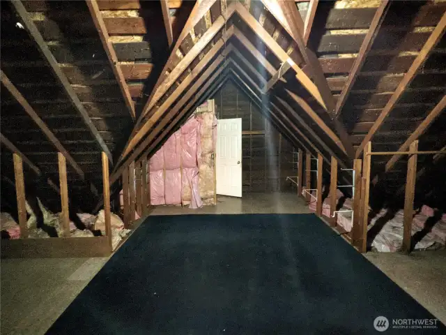 Massive unfinished attic space.