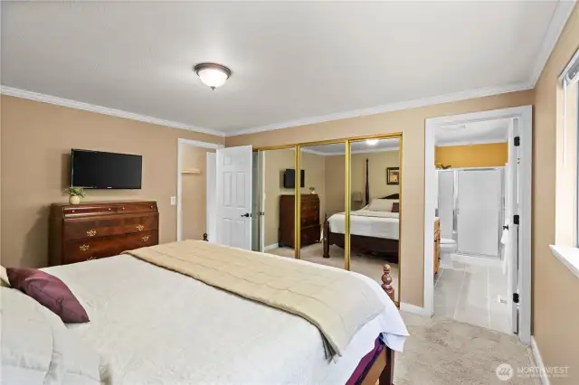 Upstairs Primary Suite with 3/4 bath