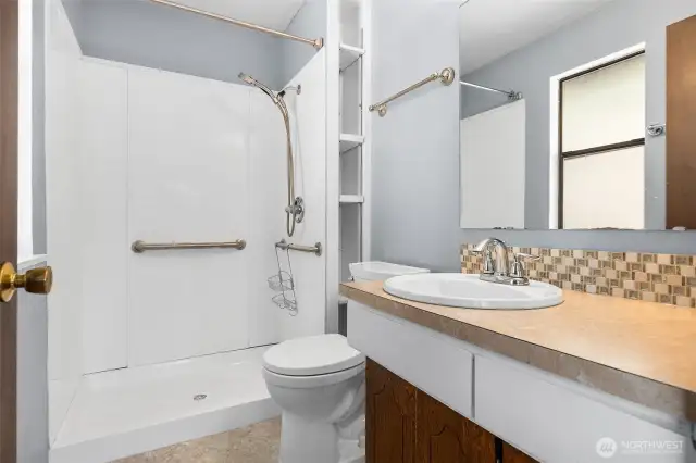 3/4 bath off of primary bedroom