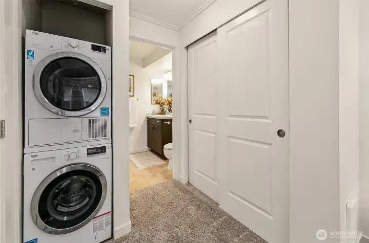 In unit newer washer/dryer and large closet. Seller has also recently updated the hot water heater.