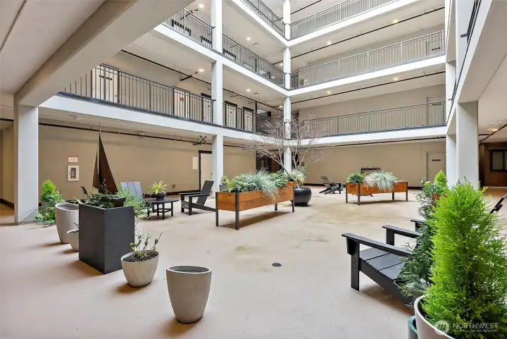 Common area inside with abundant natural light