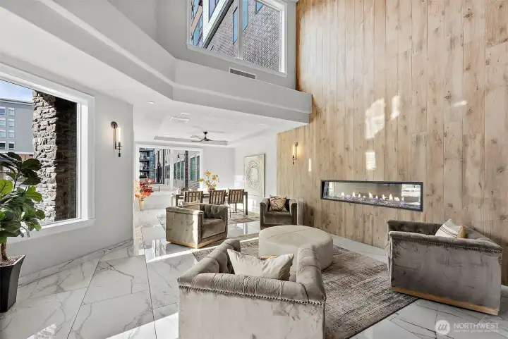 Common area space inside Rainier condo building