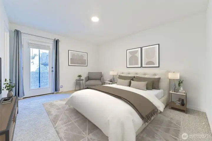Virtually Staged Lower Bedroom