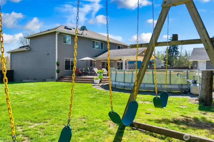 Quite deed end street and level yard!