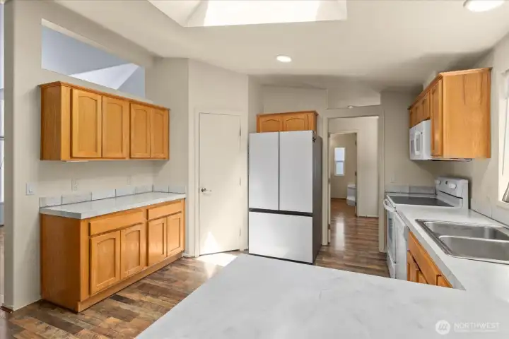 Generous prep areas make holiday gatherings and everyday cooking equally enjoyable.