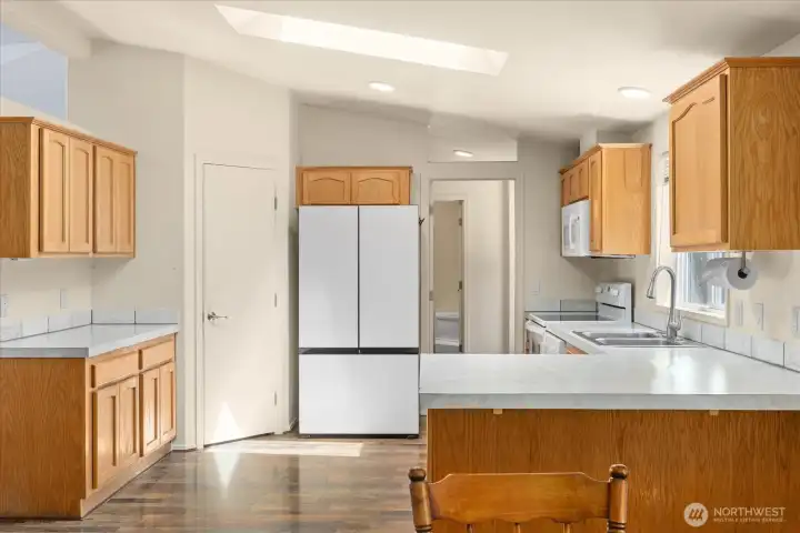 Its central location creates an effortless flow throughout the home.