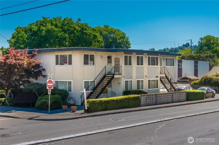 Two two-bedroom one bath, three one-bedroom one bath apartments
