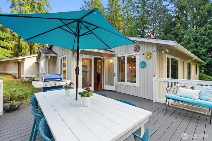 Large deck and patio area perfect for entertaining