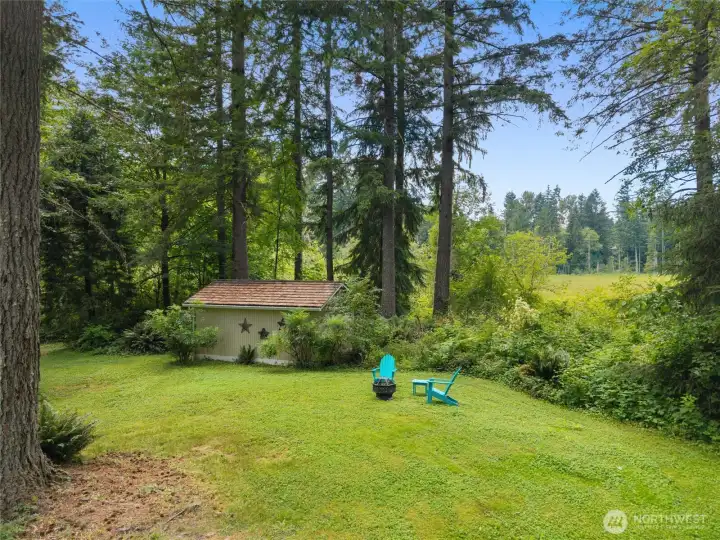 Private backyard with wetland preserve view