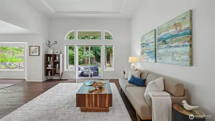 The tray ceiling is an elegant touch. The tray ceiling is an elegant touch.