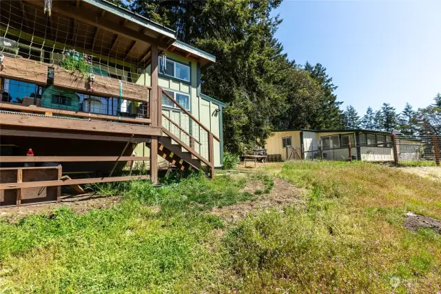 Tiny Home/Studio built away from main house and has a separate driveway easement.