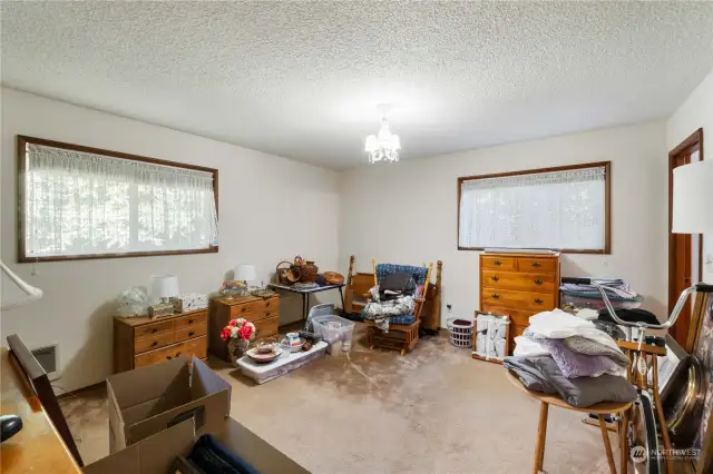 Main flor bedroom currently being used as a staging area for the move.