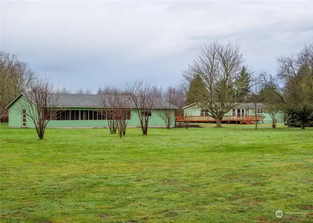 Pole barn from a distance