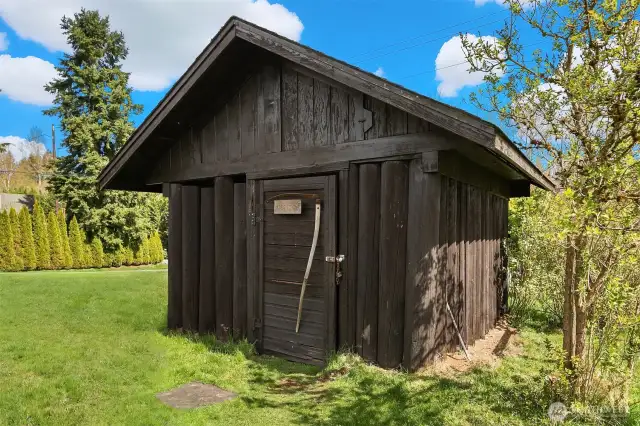 Original ice house. This is now used as a tool shed