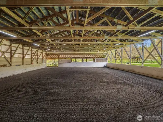 Indoor arena measures 60' by 120'