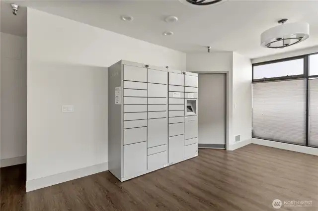 Secured mail room.
