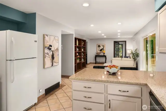 Kitchen great room is HUGE with a wall of windows to the backyard