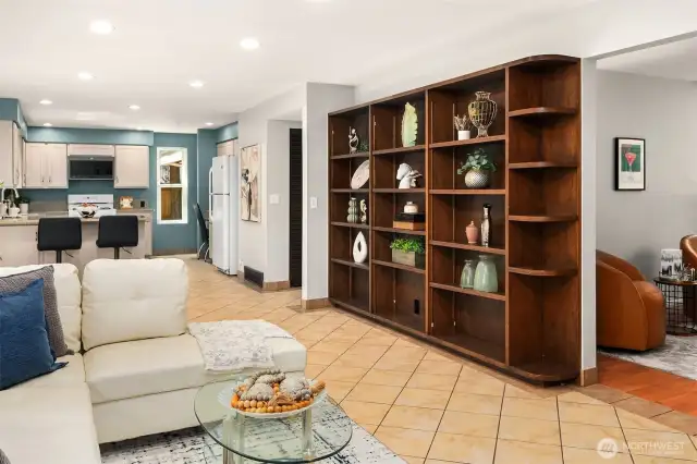Great room facing backyard