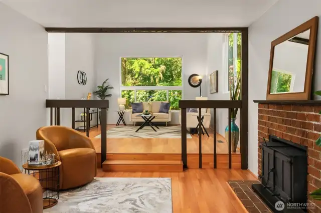 Lounge with fireplace