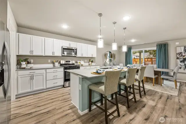 Photos are from the Finley model home in Prior community. Lot 04 layout is mirror image. Finishes, upgrades, and features will vary.