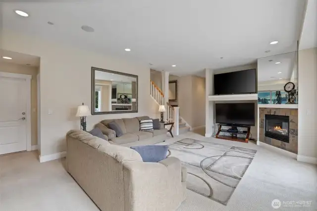 Lower level features this large entertaining space, plus two bedrooms and a mother-in-law unit.