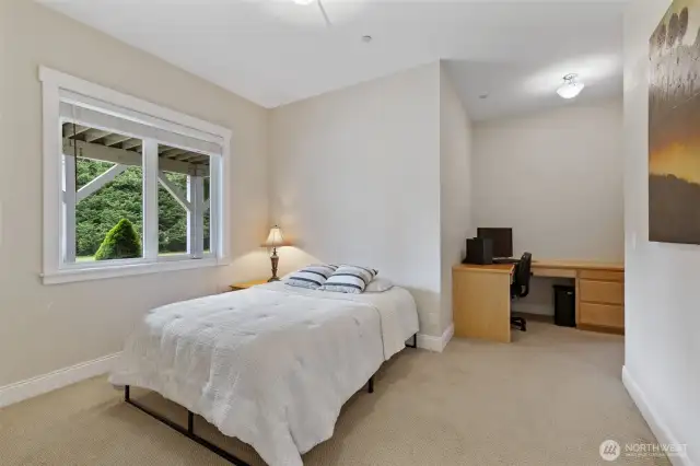 Another Lower level bed with desk area and closet